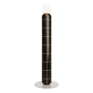 Handcrafted Ceramic and Glass Floor Lamp in Black Matt by Svitanok For Sale