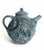 Signed Butterfield Studio Pottery Teapot & 4 Cups – Blue Green Leaf Sgraffito Beautiful coordinated studio pottery set...