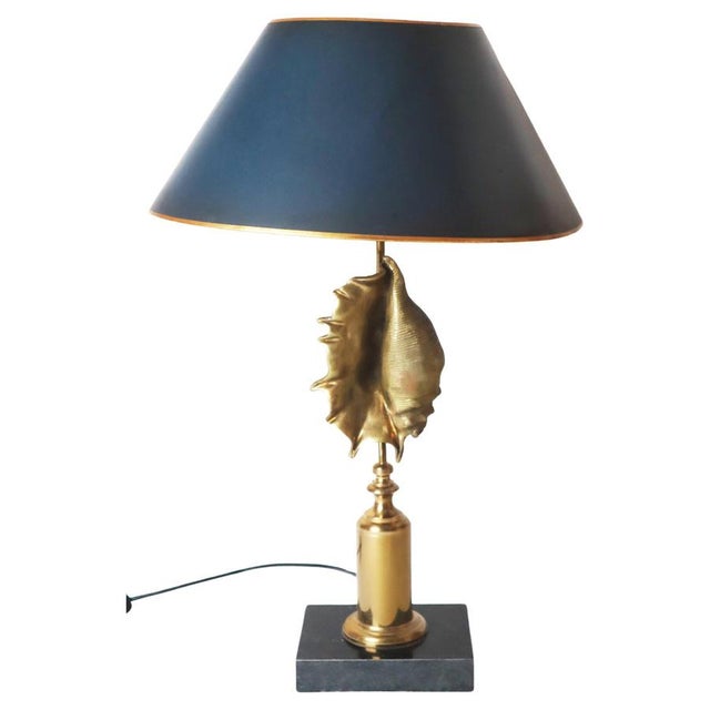 Hollywood Regency Shell-Shaped Table Lamp from Maison Charles, Paris, 1970s For Sale - Image 16 of 16