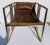 Original retail $8700, Stylish Baker Modern Rustic Brown Vintage Leather Sling Chair, brass finished metal frame, this...