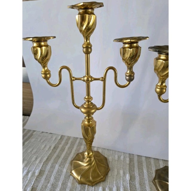 Beautiful pair of Vintage 3 Light Altar Candelabra Candlesticks 18" tall This Set of 2 are sold "as is" In the photos you...