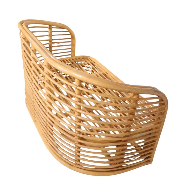 Tropi-cal Mid 20th Century Bamboo Loveseat For Sale - Image 4 of 18