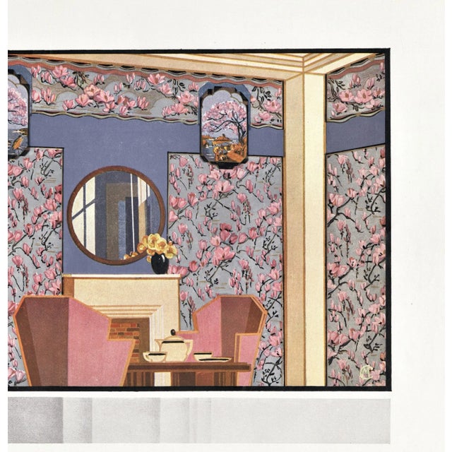 Art Deco 1931 French Art Deco Interior Room Design Print For Sale - Image 3 of 4