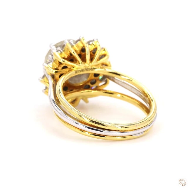 Early 21st Century 2.5 Carat Old European Cut Diamond Gold Ring, Size 6.5 For Sale - Image 5 of 9