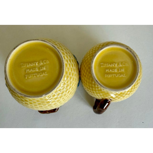 Vintage Tiffany & Co. Blackberries Majolica Sugar Bowl & Creamer Set For Sale - Image 12 of 12