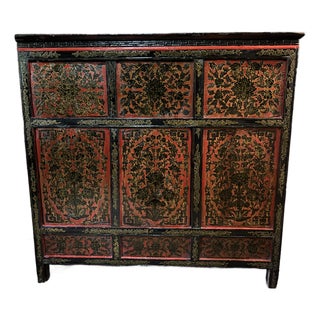 Early 20th Century Tibetan Wedding Cabinet For Sale