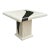 1990 Postmodern Pedestal Accent Table With Black & Brass Inlay For Sale