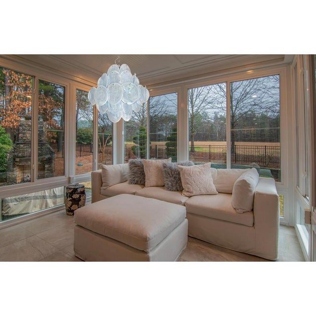 Italian Murano Glass Disc Chandeliers, 1990, Set of 2 For Sale - Image 4 of 15