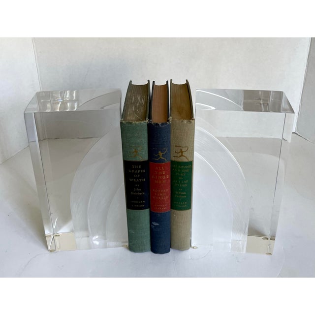 Plastic 1970's Pair of Astrolite Modern Lucite Bookends For Sale - Image 7 of 7