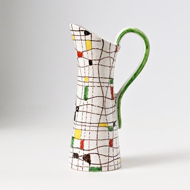 Mid-Century Modern Mid-Century Mondrian Jug by Aldo Londi for Bitossi, 1960s For Sale - Image 3 of 10