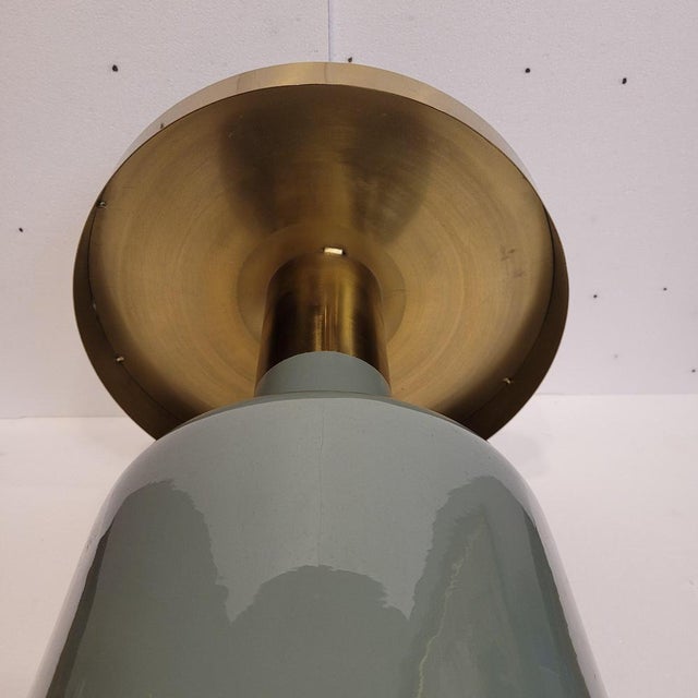 Metal Glossy Aluminum, Enamel and Jade Side Table, France, 1990s For Sale - Image 7 of 18