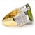 Metal 21.8 Carat Oval Green Peridot & Diamond 18k Gold Cocktail Ring, Size 7 For Sale - Image 7 of 12