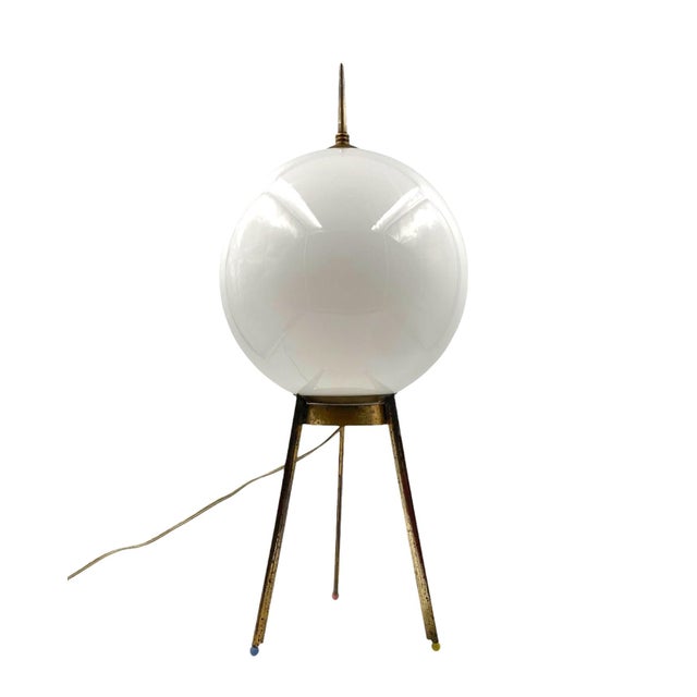 Mid-Century Tripod Brass Table Lamp, 1950s For Sale - Image 10 of 18