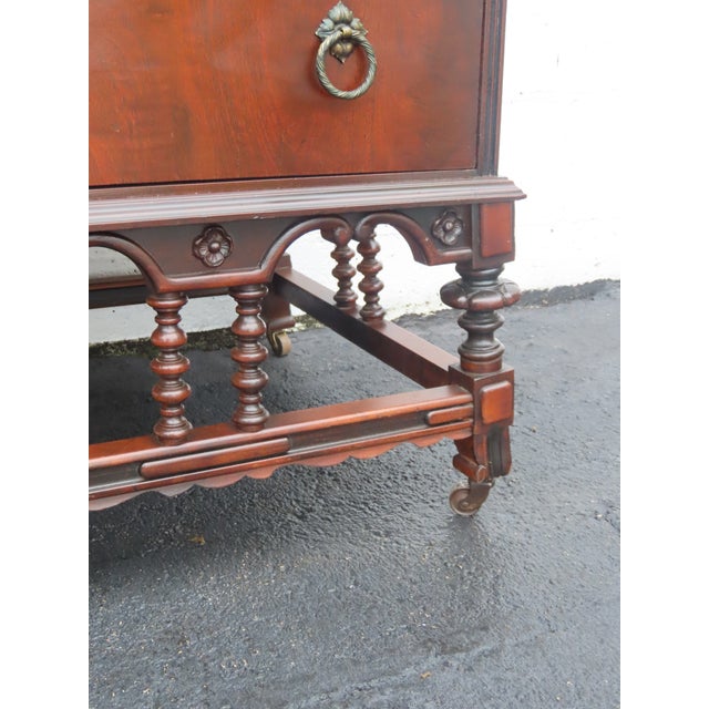 Early 1900s Carved Hand Painted Tall Chest of Drawers 6895 For Sale - Image 14 of 17