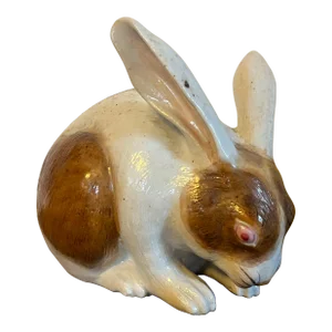 Antique 19th Century Japanese Meiji Kutani Porcelain Model of a Rabbit or Hare