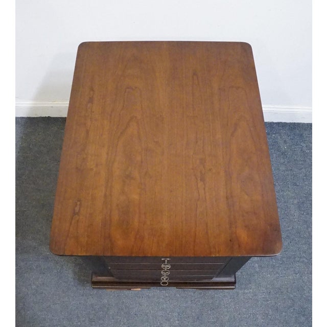 Bassett Furniture Cherry Traditional Contemporary 23" Chairside Chest / Accent End Table For Sale - Image 9 of 12