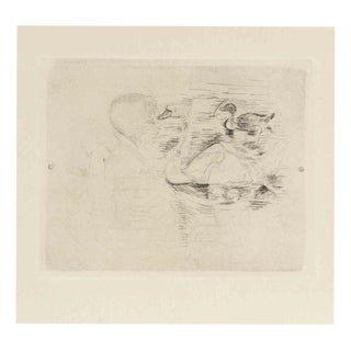 Berthe Morisot, Swan and Duck, with Portraits of Julie, Etching by Berthe Morisot, 1889, 1800s, Etching For Sale