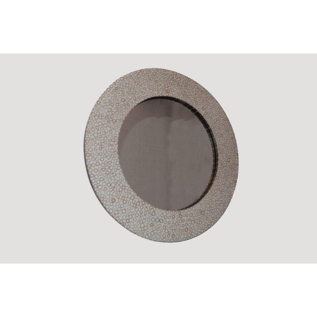 Andrianna Shamaris Bamboo Inlay Round Mirror For Sale - Image 4 of 5