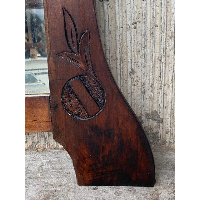 Antique Arts & Crafts Carved Oak Wall Mirror, circa 1920 For Sale - Image 14 of 18