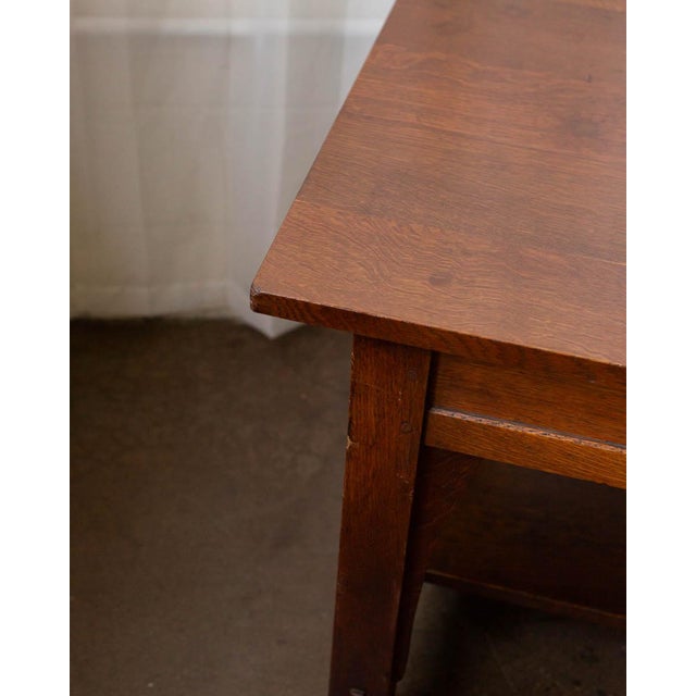 Gustav Stickley Mission Oak Arts & Crafts Writing Desk or Library Table, Circa 1900 For Sale - Image 13 of 18