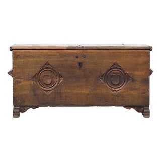 18th Century Rustic Oak Chest For Sale