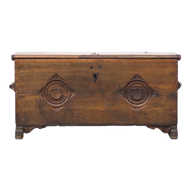 18th Century Rustic Oak Chest For Sale