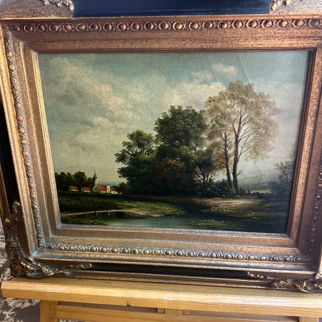 1960s 20 Th Century American School Oil on Canvas Landscape Signed Framed For Sale - Image 5 of 10