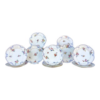 Sèvres Porcelain Dinner Plates, Set of Fourteen For Sale