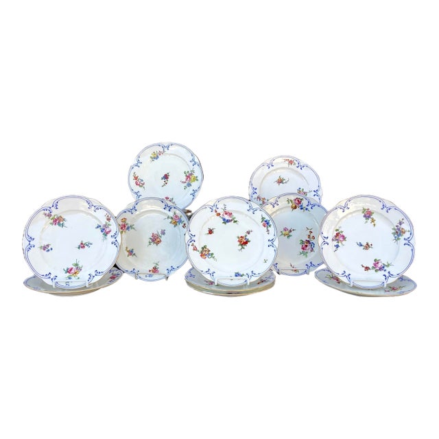 Sèvres Porcelain Dinner Plates, Set of Fourteen For Sale