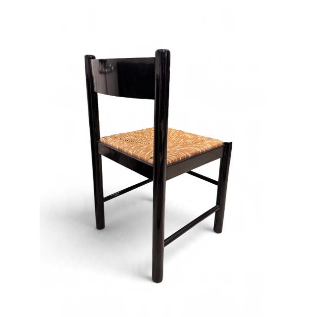 Carimate Dining Suite, in Rush and Black Ebony by Vico Magistretti for Habitat, 1964, Set of 5 For Sale - Image 6 of 15