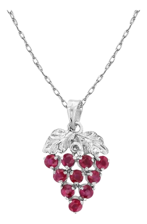 Ruby Grape Cluster Pendant 14k Yellow Gold