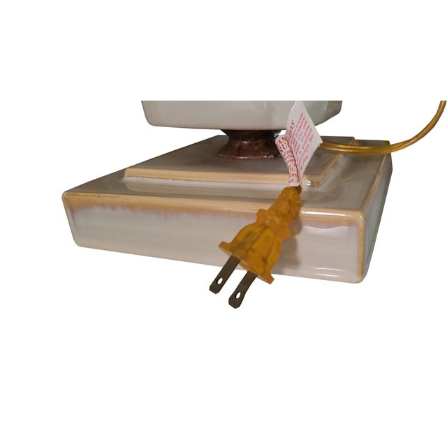 Vintage Ombre Stacked Ceramic Cube Monumental Table Lamps For Sale - Image 11 of 11