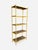 Mid 20th Century Vintage Italian Gold Gilt Faux Bamboo Étagère – Hollywood Regency Metal Bookcase With Smoked Glass & Cane Shelves For Sale - Image 5 of 9