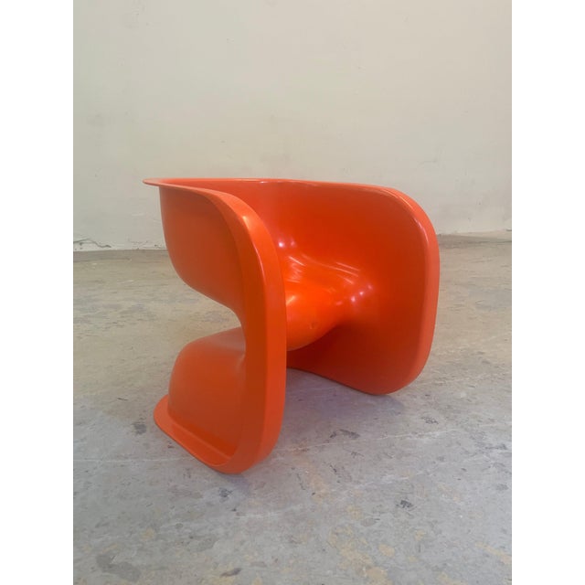 Plastic Multifunctional Children's Chair in Orange by Johannes Foersom & Peter Hiort Lorenzen for Cado For Sale - Image 7 of 11