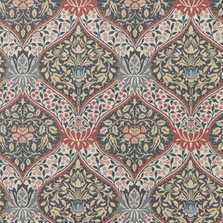 Morris & Co. Norbury Wallpaper in Brick/Teal- a sample For Sale