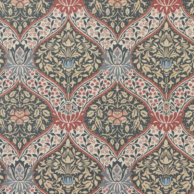 Morris & Co. Norbury Wallpaper in Brick/Teal- a sample For Sale