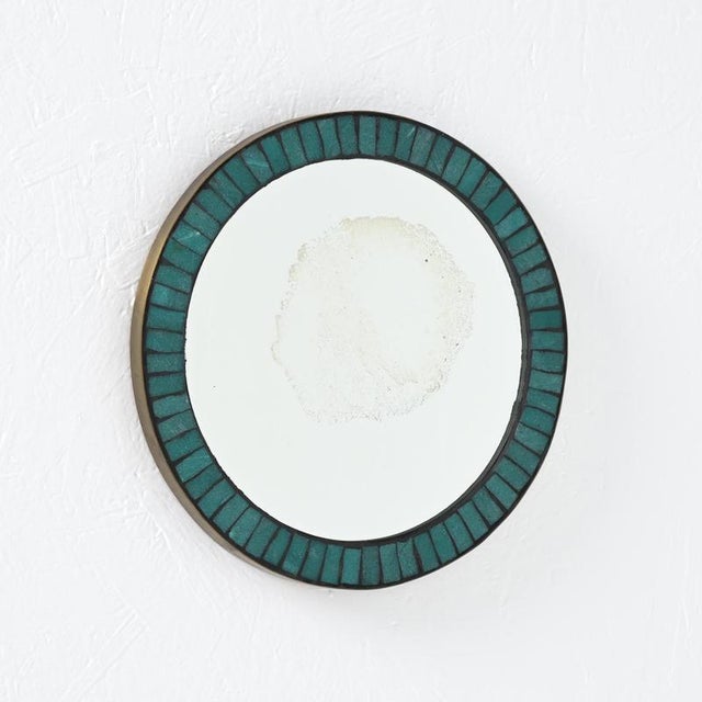 Vintage Ceramic Inlaid Mirror, 1960s For Sale - Image 3 of 18