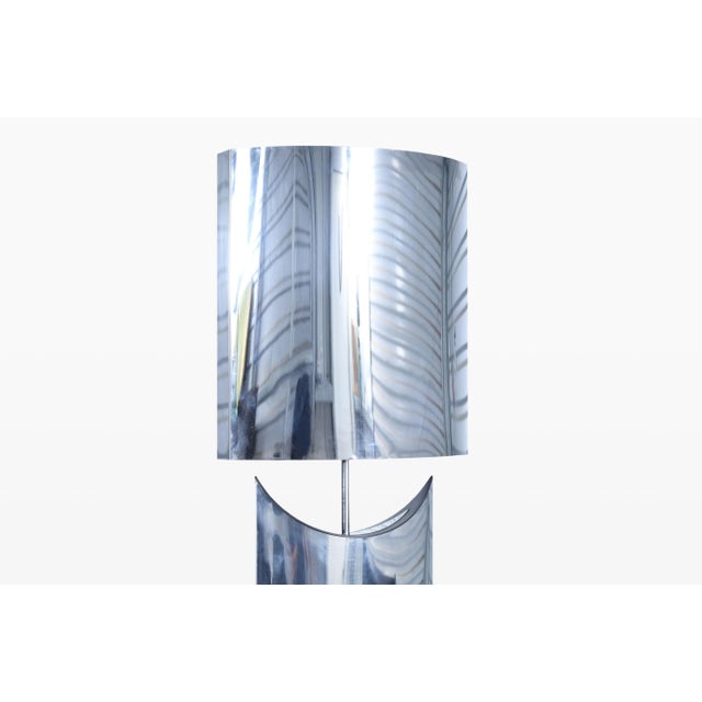 Mid-Century Modern Mid-Century Modern Crescent Moon Chrome Table Lamp by Curtis Jere, 1970s For Sale - Image 3 of 11
