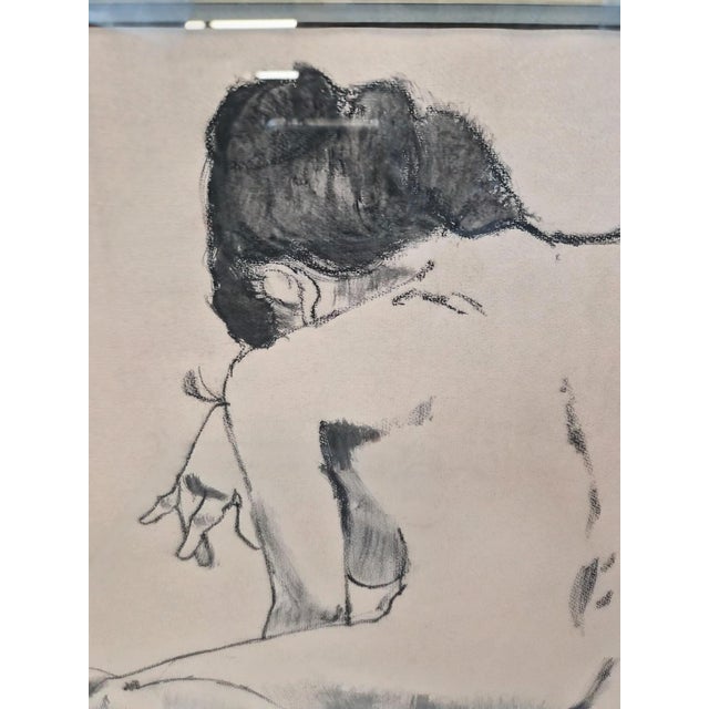 Realism Charcoal Figure Study on Paper For Sale - Image 3 of 7