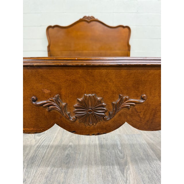 Wood Vintage Full Size French Provincial or Rococo Revival Style Bed For Sale - Image 7 of 10
