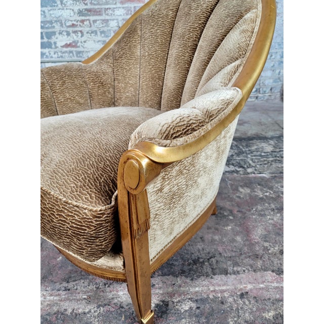 Art Deco Style Giltwood Madeleine Armchairs - a Pair For Sale - Image 9 of 13