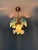 Glass Vintage Custom Hand-Painted Italian Murano Style Light Blue Floral Pendant - Restored For Sale - Image 7 of 17