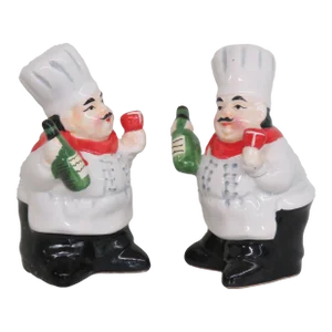 Chef Salt and Pepper Shakers Hand Painted