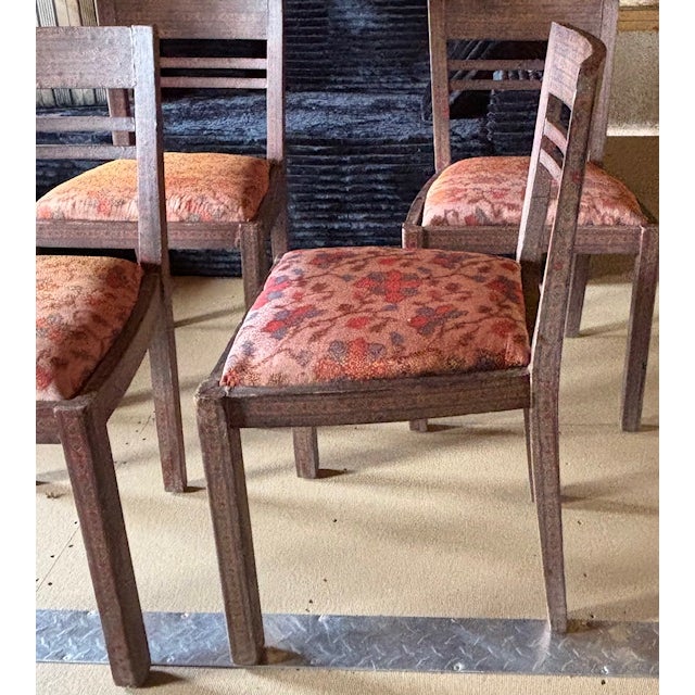 Antique Anglo Indian Style Decoupage Wood Dining Chairs With Patterned Paper and Lacquered Overlay For Sale - Image 9 of 18