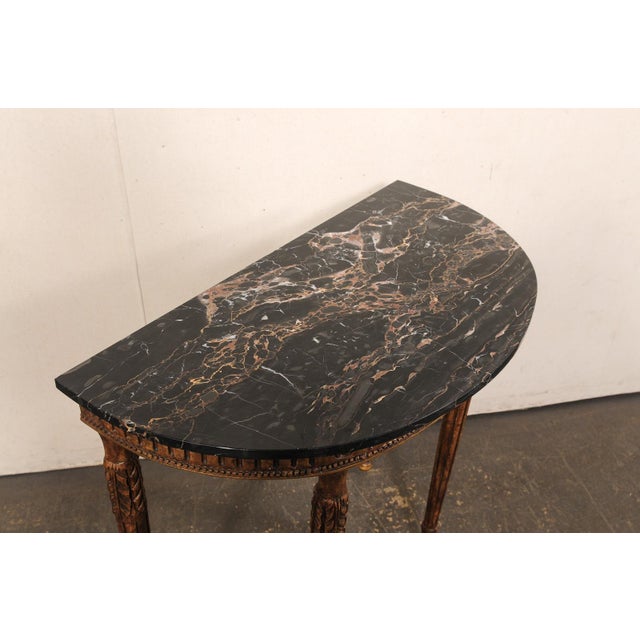Mid 20th Century Italian Console Table W/Original Marble Top For Sale - Image 4 of 11
