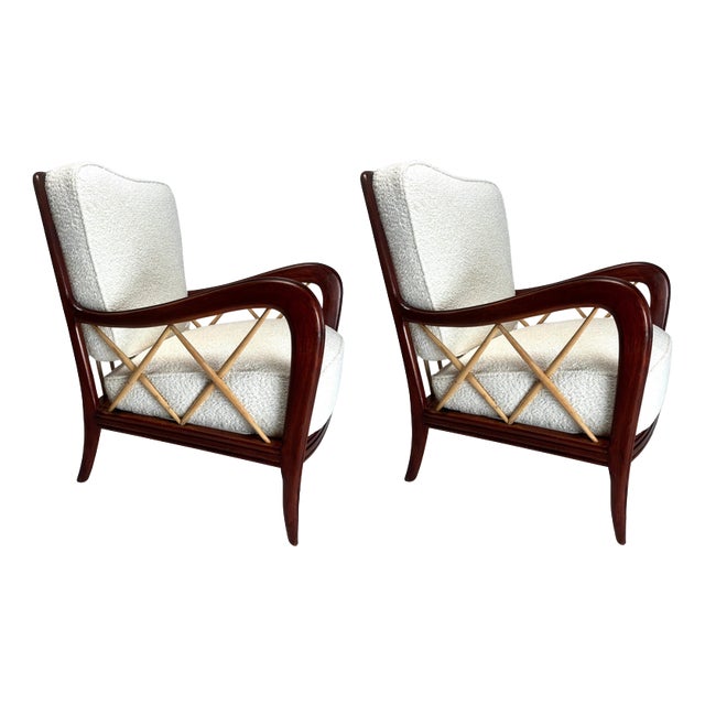 Mid-Century Armchairs in the style of Paolo Buffa, Italy, 1950s, Set of 2 For Sale