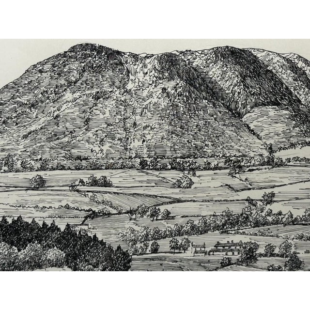 Low Fell, from Lanthwaite Hill – Original Pen and Ink Drawing | Lake District, Cumbria | Signed by Alfred Wainwright...