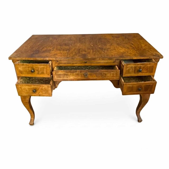 Antique Baroque Walnut Veneered Center Desk, 1700s For Sale - Image 6 of 10