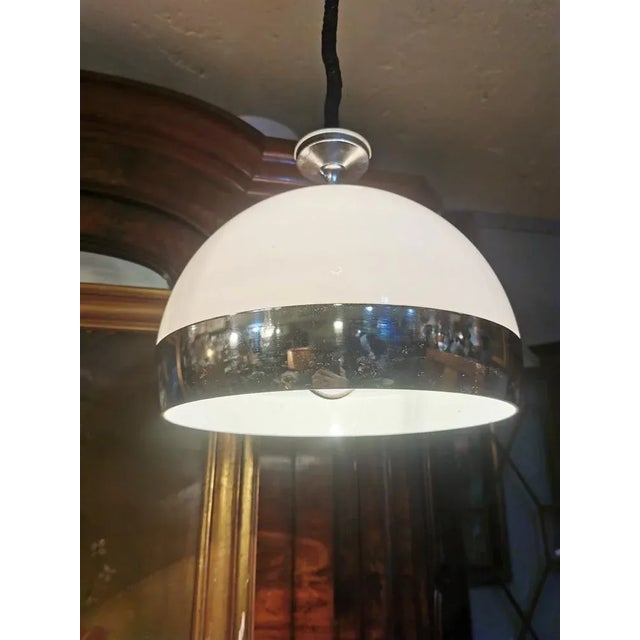 Silver Metal Ceiling Lamp For Sale - Image 8 of 10