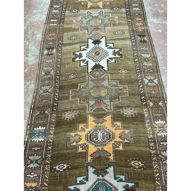 1980s Vintage Turkish Hand Knotted Wool Runner 4’10” X 14’10” For Sale - Image 5 of 8